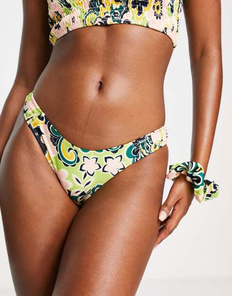 Topshop 60's floral high leg bikini brief 
