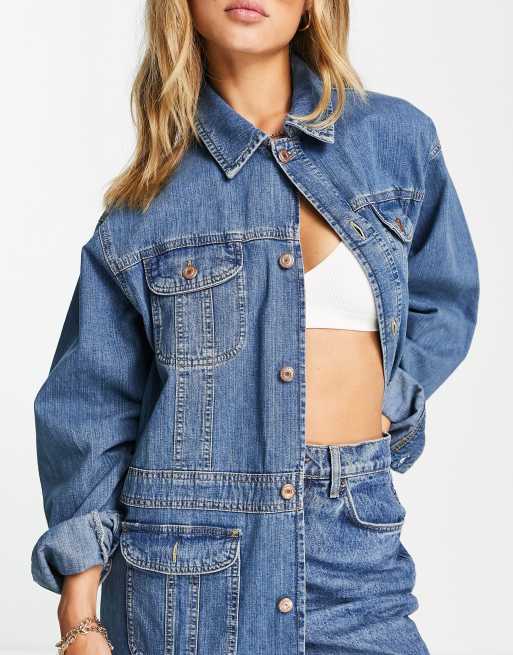 Topshop - 70'er denimjakke i mellemblå , 2 af 4