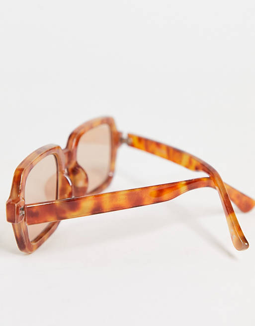 Furnace blow hole Superiority Topshop 70s plastic rectangle sunglasses in tortoiseshell | ASOS