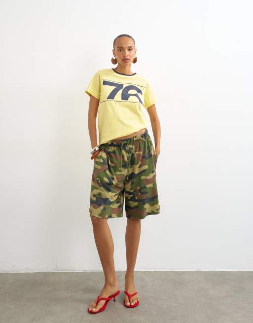Topshop '76' graphic baby tee in yellow, 4 of 4