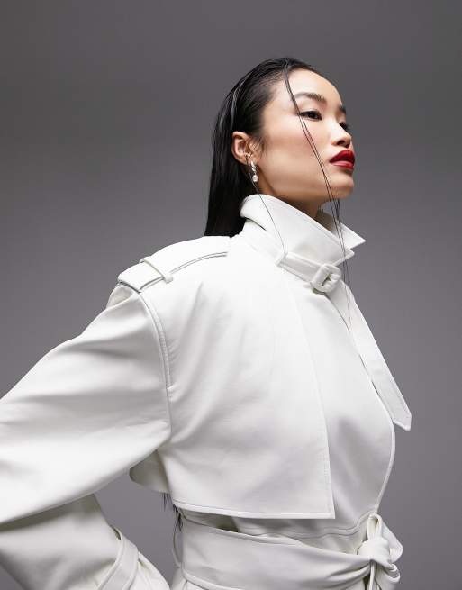RAFFINE FAKE LEATHER TRENCH COAT ホワイト Zara | Jackets & Coats | Zara Faux Leather Trench Coat