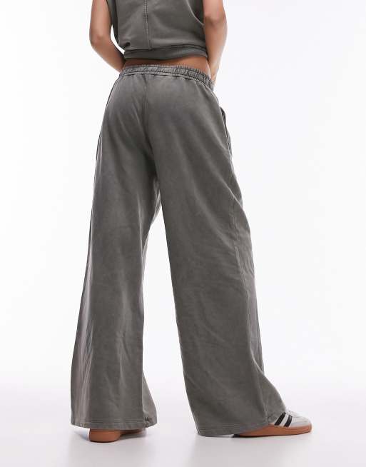 Topshop 80s premium acid wash sweatpants in green, 2 of 5