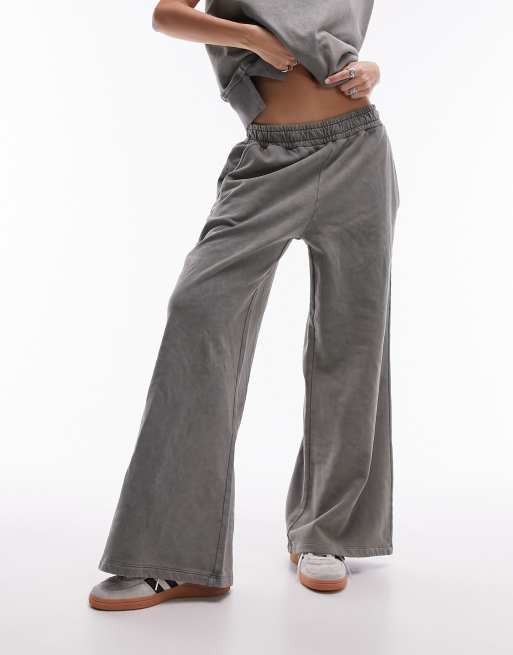 Topshop 80s premium acid wash sweatpants in green, 4 of 5