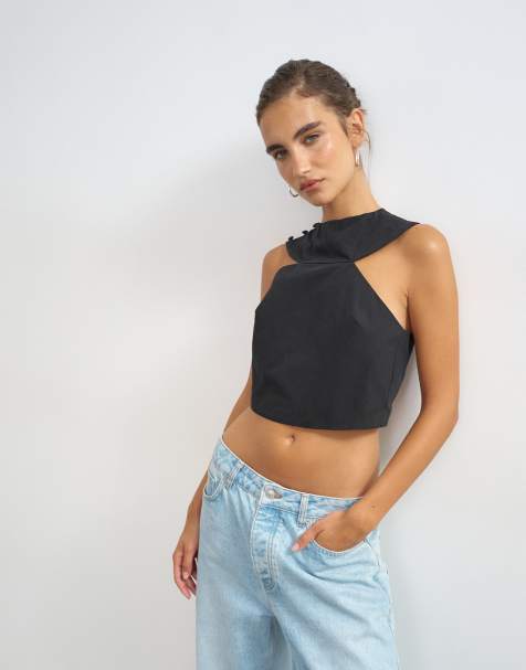 Topshop 90er-Cutaway-Top in Schwarz - view 1