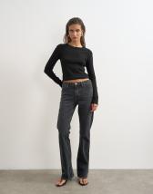 Topshop 90's bootcut low rise jean in washed black