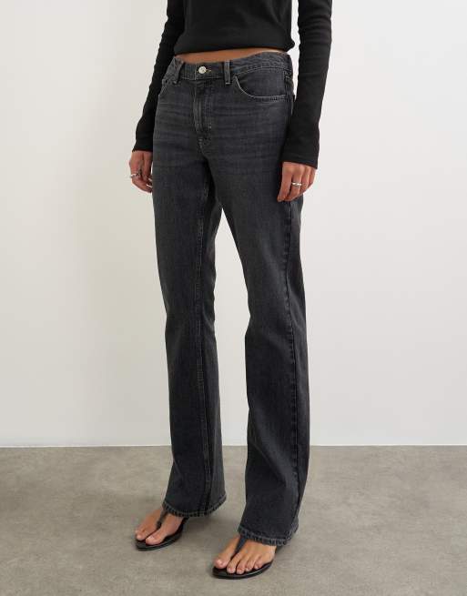Topshop 90's bootcut low rise jean in washed black, 5 of 5