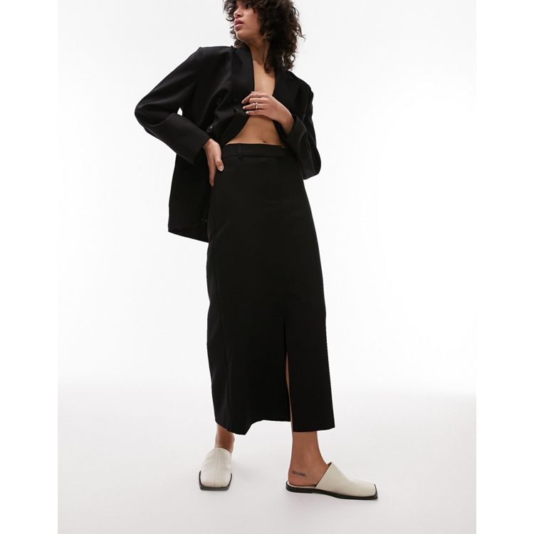 Topshop 90's midaxi tailored skirt in black - part of a set | ASOS
