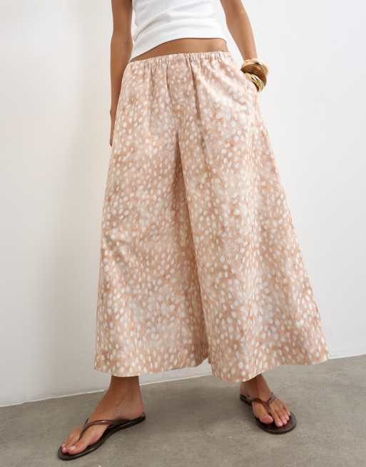 Topshop A-lijn poplin culotte met abstracte dierenprint, 5 van 5