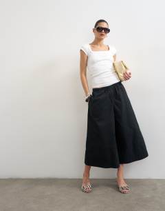 A line culotte in black