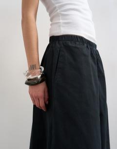 Model wearing A line culotte in black