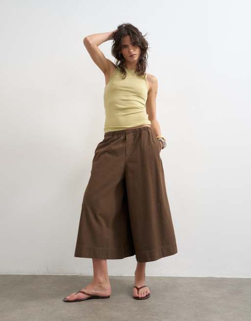 Topshop A line culotte in chocolate, 5 of 5