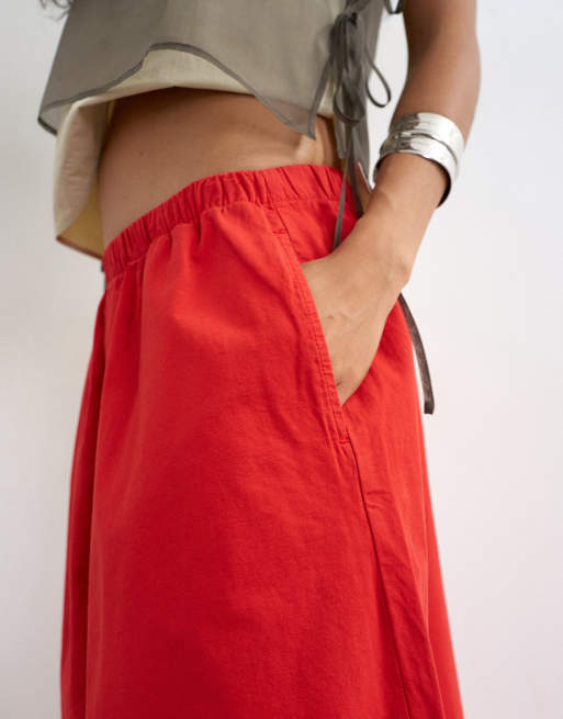 Topshop A line culotte in red, 4 of 5