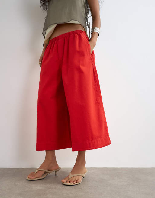 Topshop A line culotte in red, 5 of 5