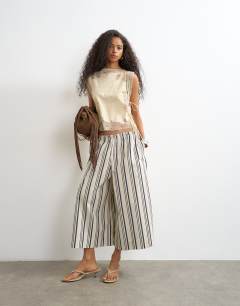 A line culotte in stripe