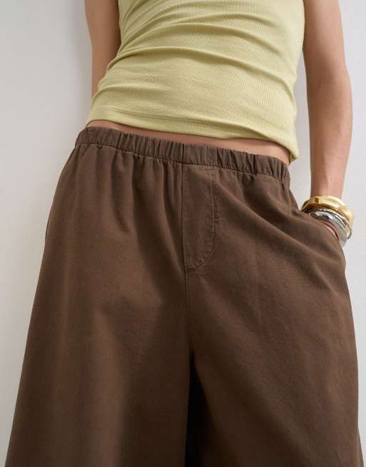 Topshop a-line culottes in chocolate, 3 of 5