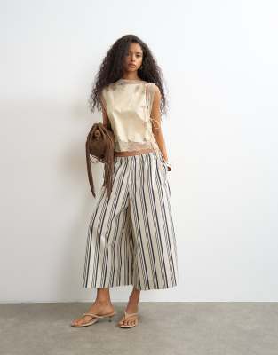 Topshop A-line Culottes In Multi