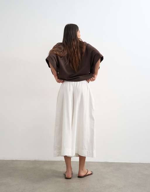 Topshop a-line culottes in white, 3 of 5