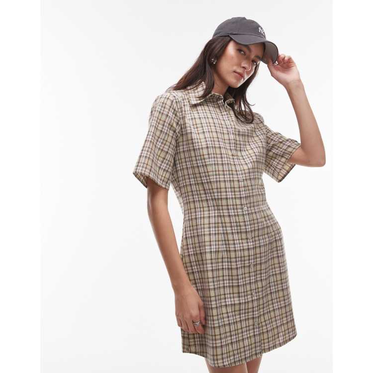 新品 Herlipto Checked Shirt Mini Dress M Chelsea Checked Tie Dress（ワンピース）｜Her lip to（ハー