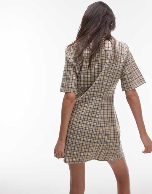 新品her lip to Checked Shirt Mini Dress Checked Shirt Mini Dress