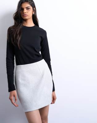 Topshop A Line Mini Skirt In Gray