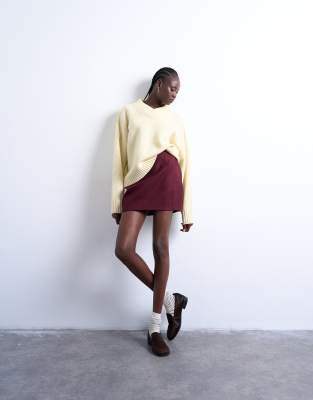 Topshop A Line Mini Skirt In Red