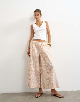 Topshop A Line Poplin Culotte In Multi