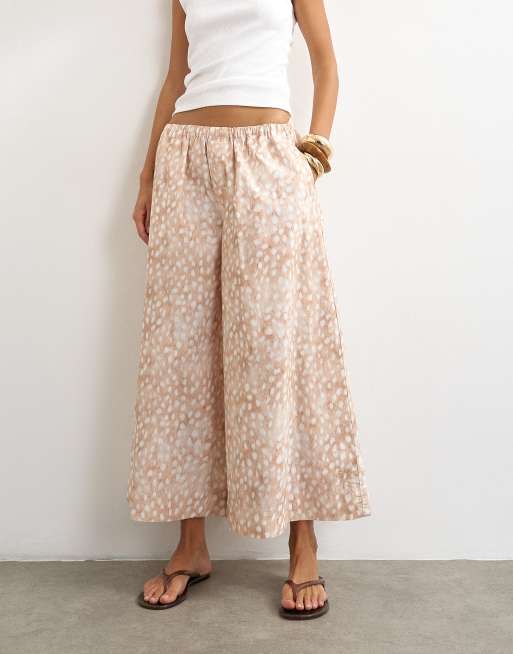 Topshop a line poplin culottes in abstract animal print, 2 of 5