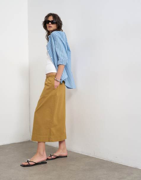 Topshop – A-Linien-Hosenrock in Hellbraun - view 1