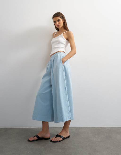 Topshop – A-Linien-Hosenrock in Kornblumenblau