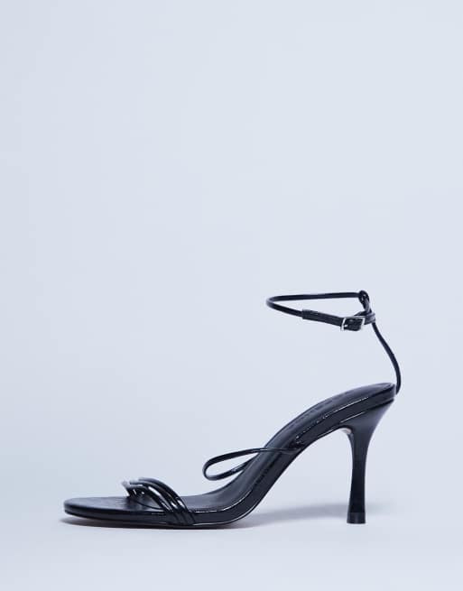 Topshop - Abbie - Sandalen met halfhoge hak en bandjes in zwart