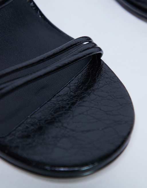 Topshop - Abbie - Sandali con tacco neri con fascette sottili, 2 di 4