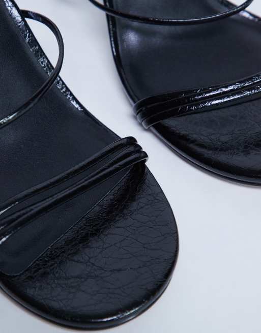 Topshop - Abbie - Sandali con tacco neri con fascette sottili, 3 di 4