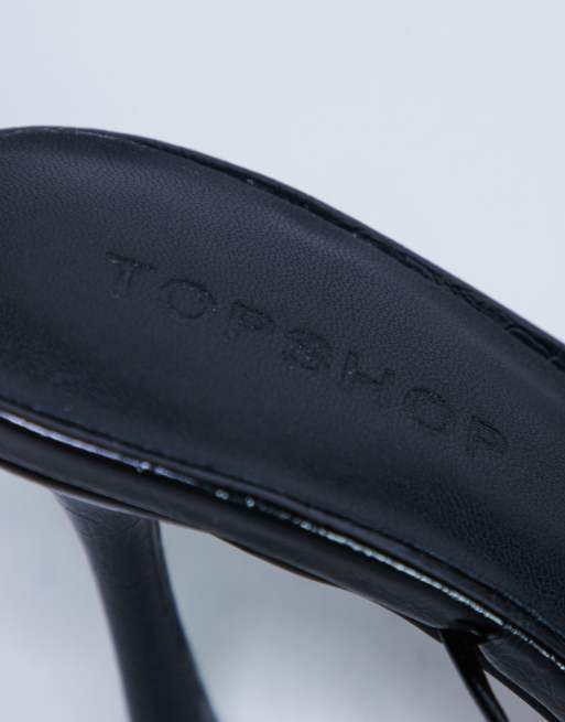 Topshop - Abbie - Sandali con tacco neri con fascette sottili, 4 di 4