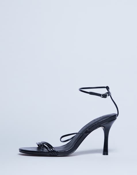 Topshop Abbie strappy mid heel sandal in black - view 1