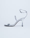 [Topshop] Topshop Abbie strappy mid-heel sandals in silver 41 SILVER
