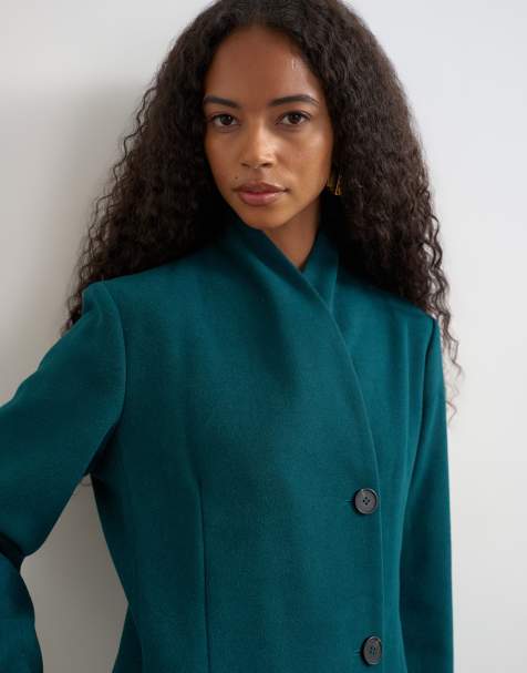Topshop abrigo blazer formal en verde azulado - view 1