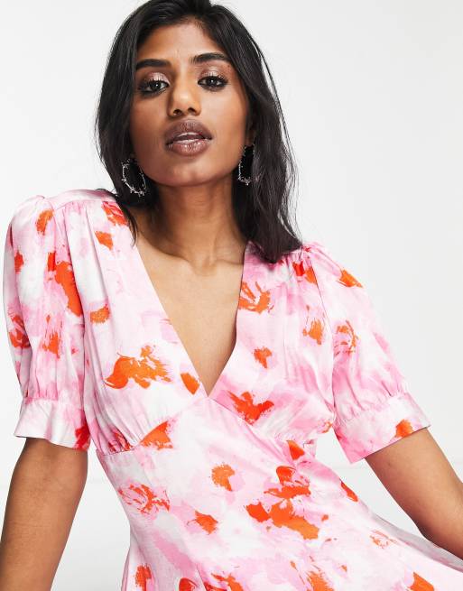 Topshop red floral outlet dress