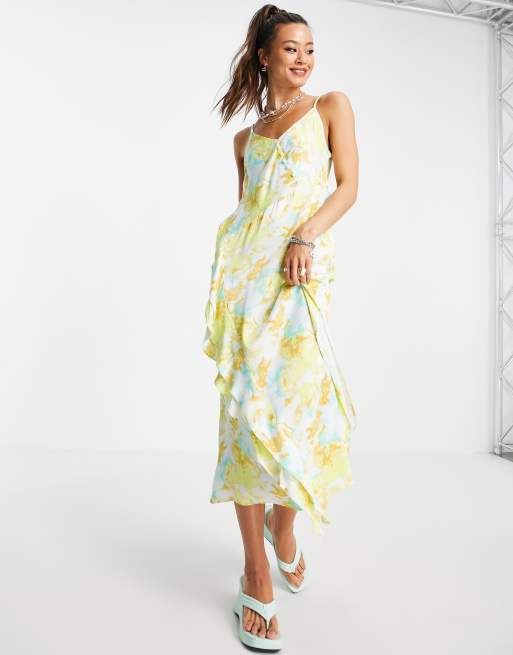 Floral satin shop slip dress topshop