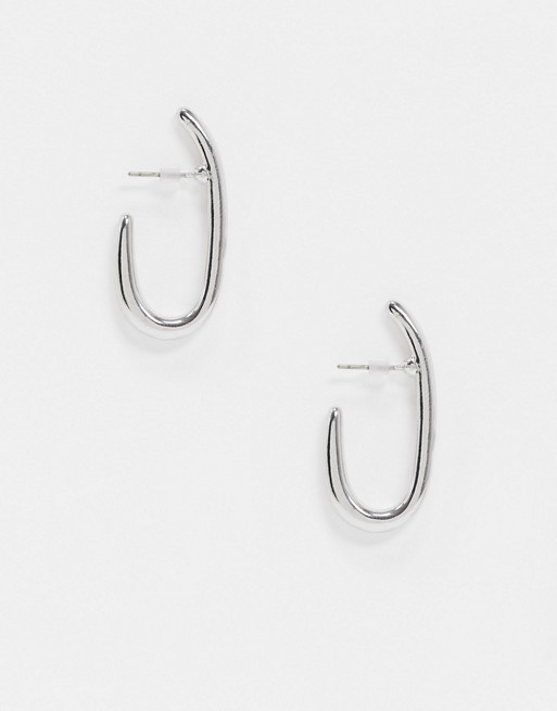 Topshop abstract hoop earrings in silver