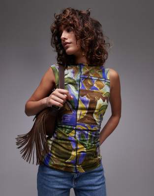 Topshop Abstract Print Tank Top