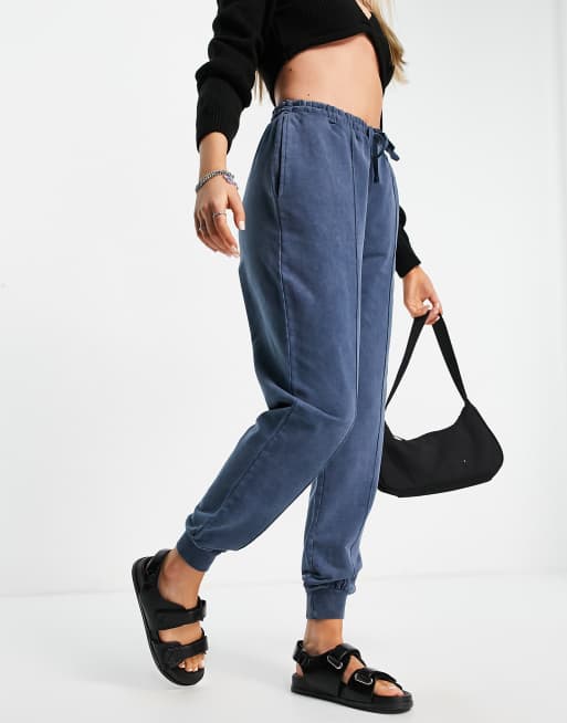 Topshop acid wash jogger in blue ASOS