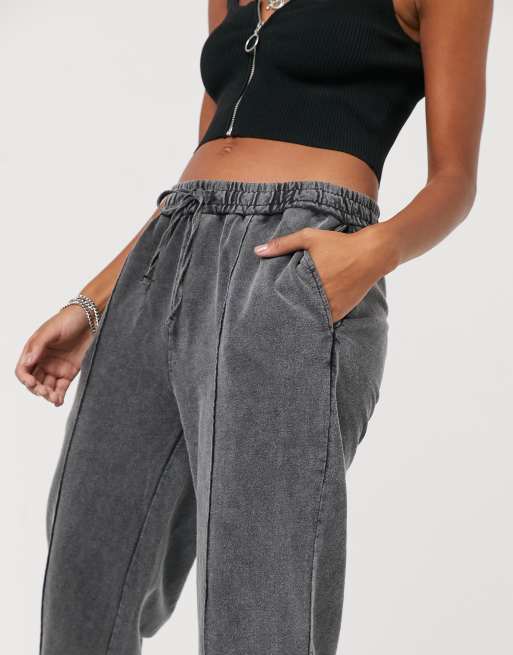 Charcoal Grey Washed Sweatpants