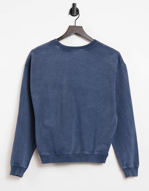 Topshop acid wash sweatshirt in blue ASOS