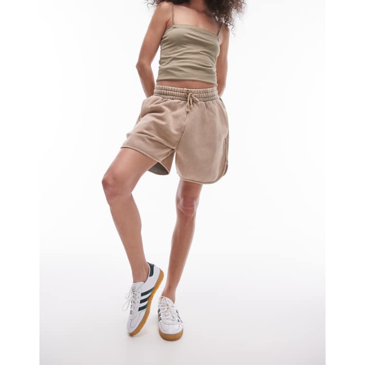 calvin klein jeans vintage ClassicfuncenterShops Topshop acid wash trackie shorts in stone