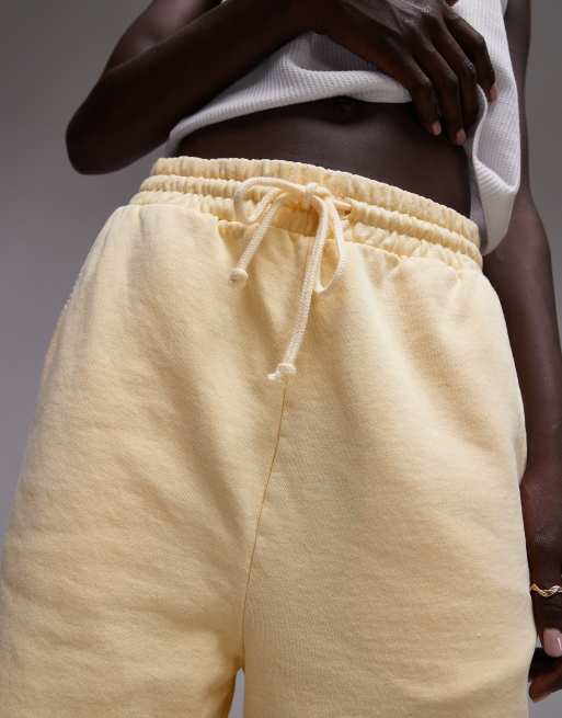 Topshop acid wash wide leg jogger in buttermilk, 4 of 5