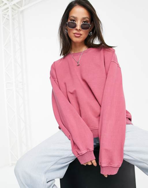 Topshop pink sweatshirt sale