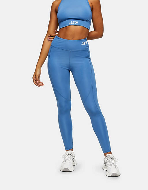 Topshop active sports leggings in blue