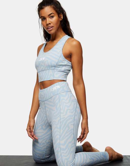 Topshop activewear leggings in blue print ASOS