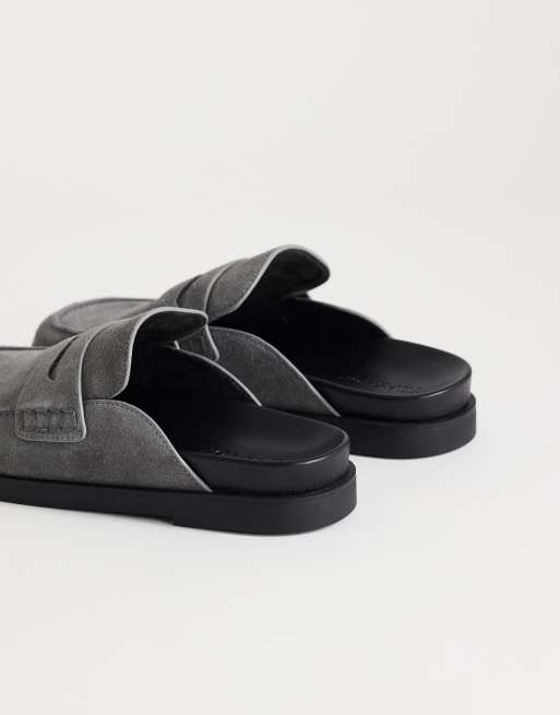 Topshop - Addie - Instaploafers van suède in grijs, 4 van 4