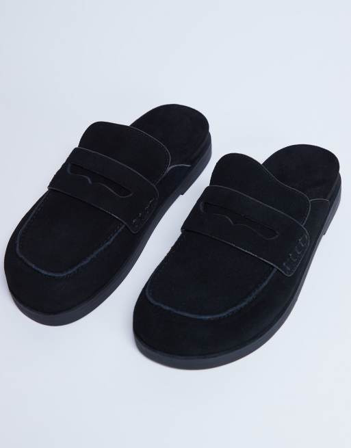 Topshop - Addie - Loafer-muiltjes van echt suède in zwart, 2 van 3